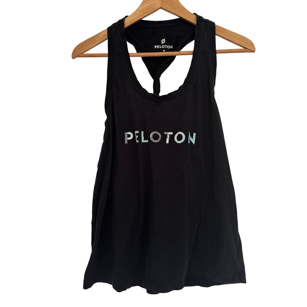 Peloton Twist Back Lightweight Logo Tank size Medium Black